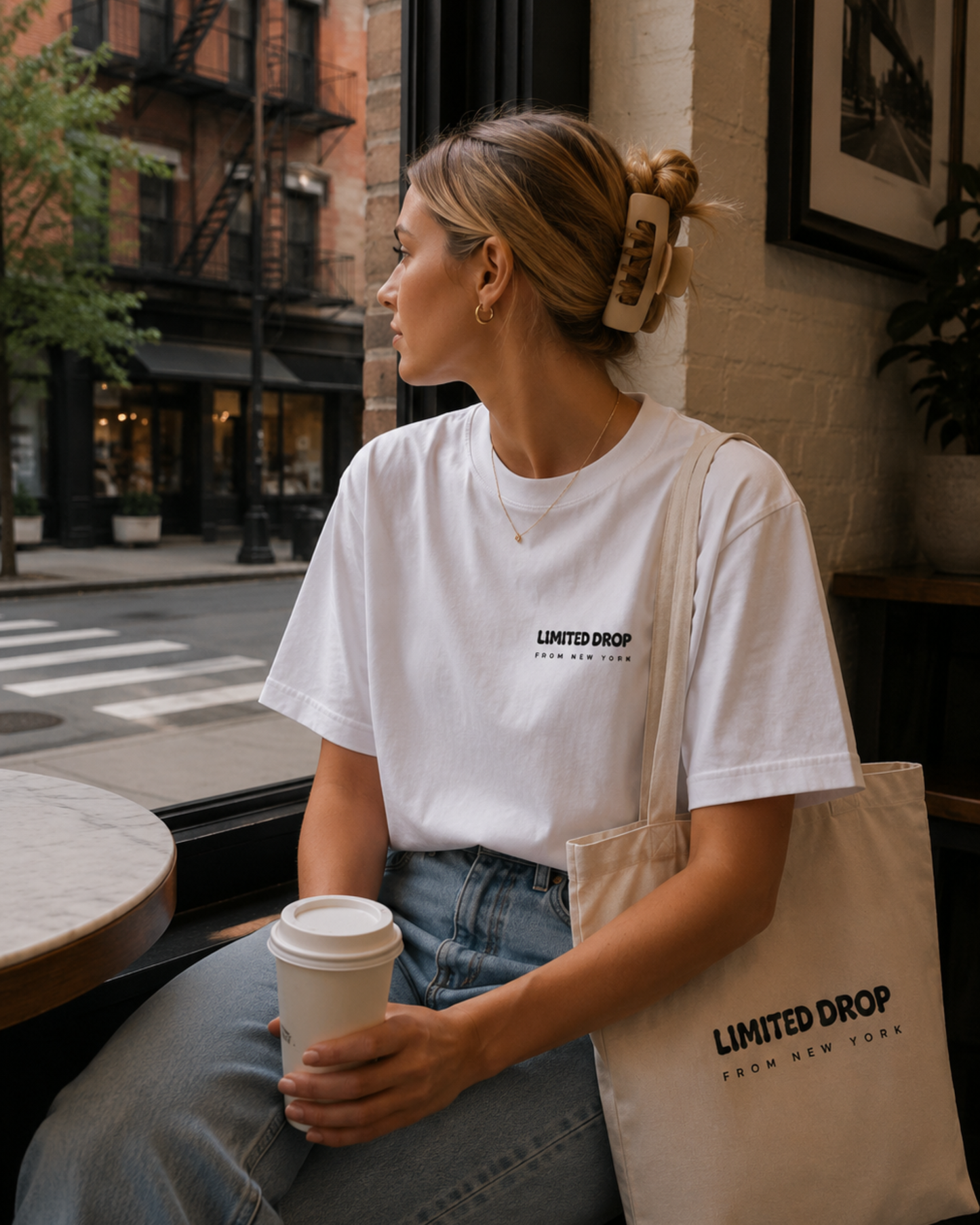 T-shirt Limited Drop New York avec design pizza au dos
