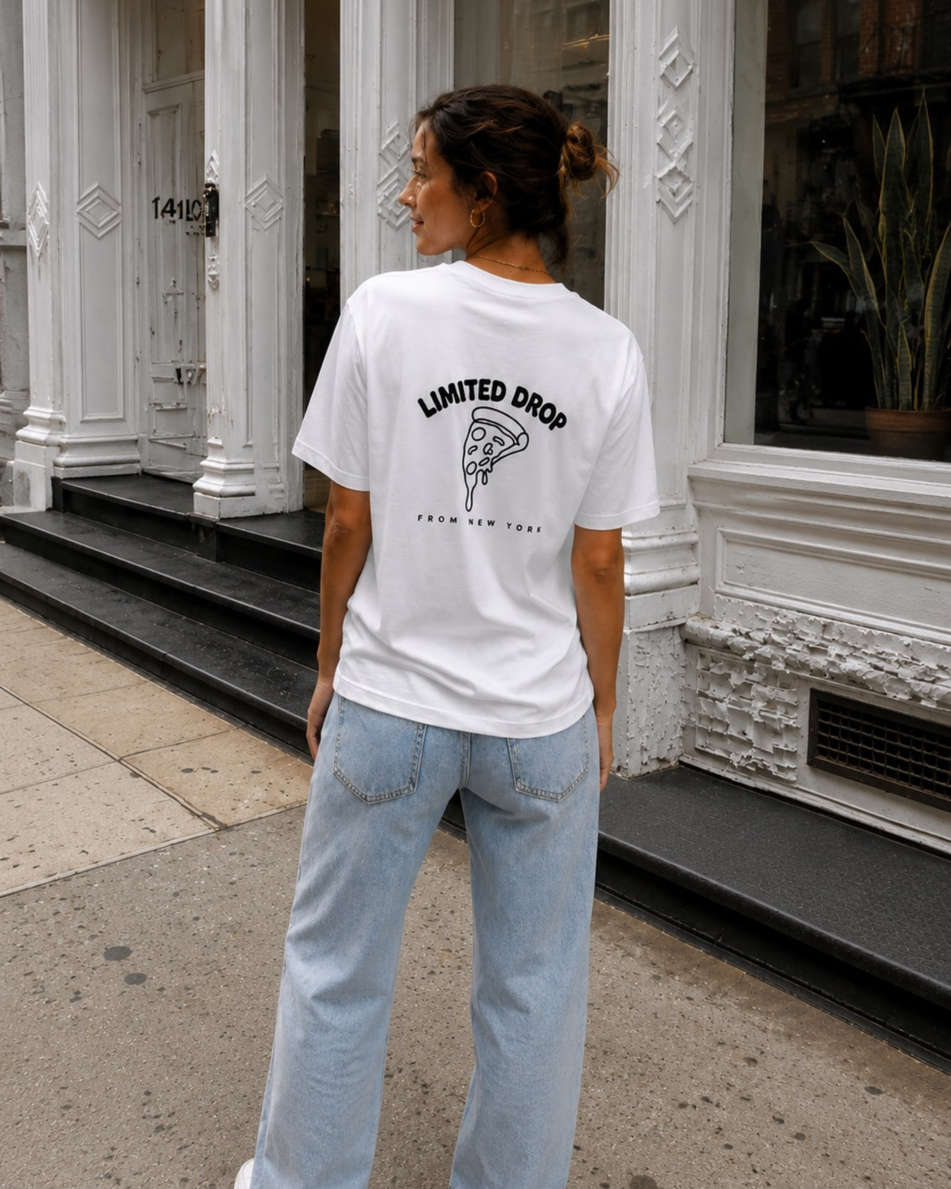T-shirt Limited Drop New York avec design pizza au dos
