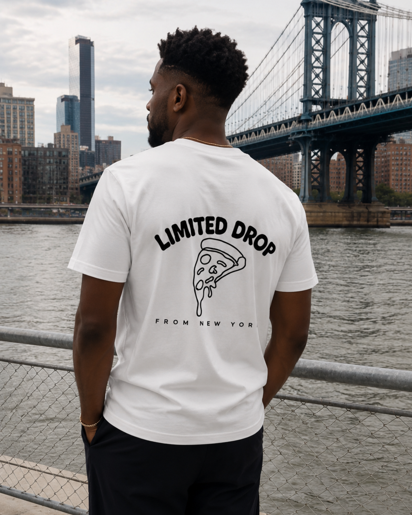 T-shirt Limited Drop New York avec design pizza au dos
