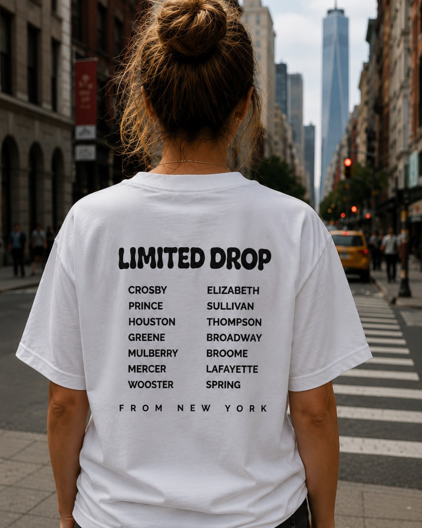 T-shirt Limited Drop inspiré de New York avec design Streets au dos